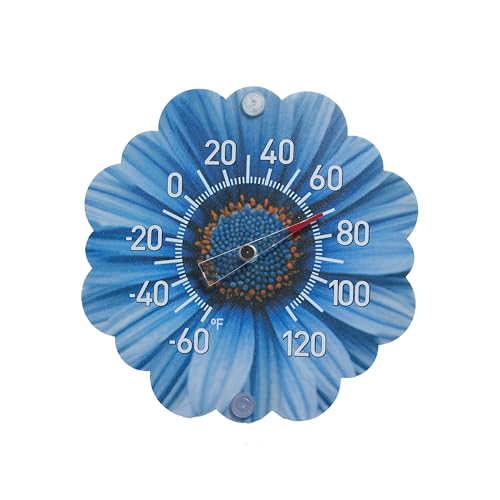 Taylor Silicone Suction Cup Thermometer - Blue Daisy Design - color: Blue