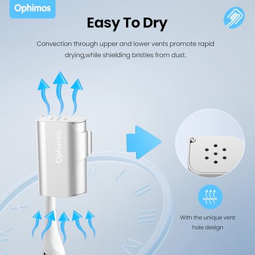 Aluminum Toothbrush Head Cover Cap, Tooth Brush Travel Protector Case - color: Silver+Blue, size: 2 Count