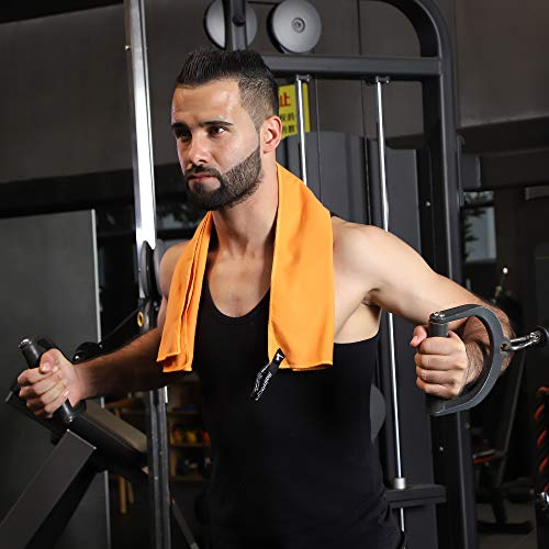 Rainleaf Microfiber Towel Quick Dry Camping & Travel & Gym Towel. Compact - color: Orange, size: 32.00" x 16.00"