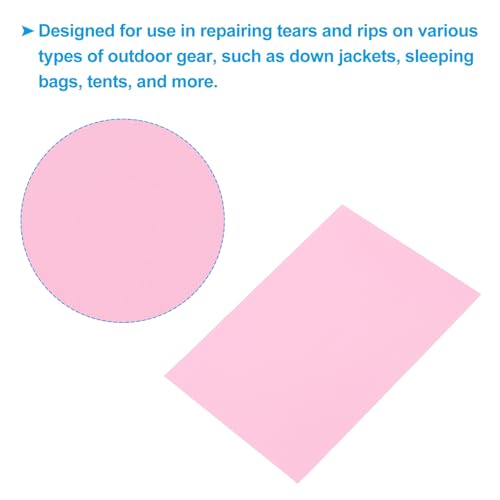 PATIKIL Down Jacket Repair Patch 6" x 8", 10 Pack Self Adhesive Nylon Fabric Patch for Tent Clothes Outdoor Camping Gear, Pink - color: Pink