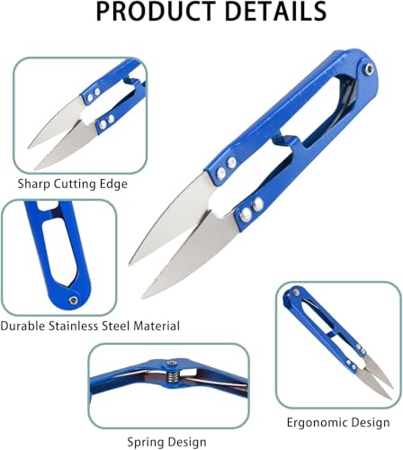 UCEC 24 Pack Thread Snips Sewing Snips Small Scissors Thread Cutter for DIY | Crochet Thread Cutter & Yarn Cutter for Stitching, Embroidery, Knitting & DIY Crafts, Mini Sewing Scissors, Random Colors - color: Red & Blue & Black-24 Pack
