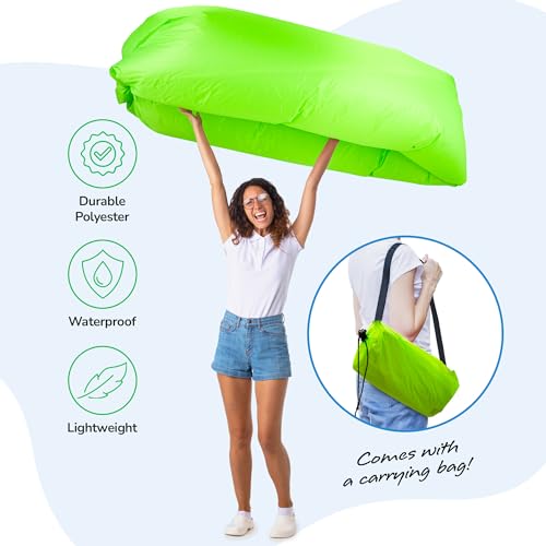 ArtCreativity Inflatable Lounge Chair - Large Air Sofa Lounger Holds Air Longer Hours - Waterproof Camping Essentials for Hiking, Beach, Backyard, Park, Picnics - Inflatable Camping Couch Furniture