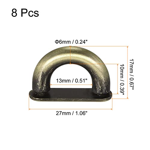 uxcell Arch Bridge Buckle, Metal D-Ring Connector Buckles Shackle for Bags Hanger Purse Strap DIY Craft - color: Bronze