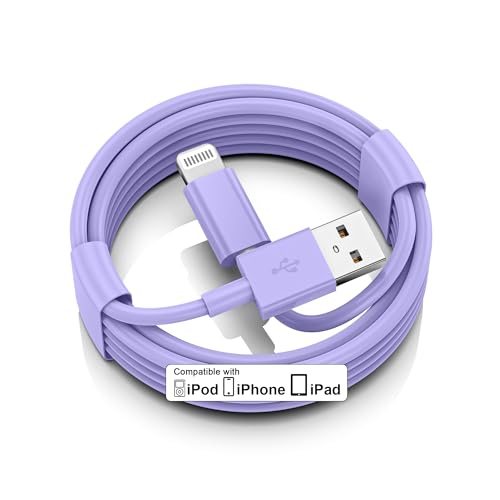 iPhone Car Charger Cord, USB to Lightning Cable for CarPlay, 3FT Purple | For Apple iPhone 14/13/12/11 Series, USB A to Lightning Charging Cable, Fast Charging and Data Transfer - color: Purple, size: 3FT