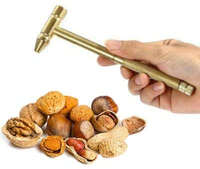 6 in 1 Micro Mini Multifunction Copper Craft Hammer & Screwdriver Hand Tools Ideal for Watchmaker Jewelers and Walnut eaters - color: （gold）