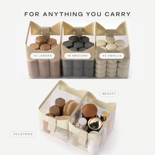 Cadence Parcel - Clear Travel Kit with Zipperless Magnetic Closure - Rose, Large - Durable, Leak-Resistant and TSA Approved Toiletry Bag - Modular Organization - Recycled TPU (2 Qt) - color: Rose, size: Large