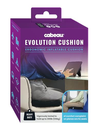 Cabeau Evolution Cushion Portable & Lightweight Inflatable Seat Cushion - Ideal for Office Chairs, School Bleachers, Stadium Seats, and Wheelchairs - Comfort on The Go - size: One Size