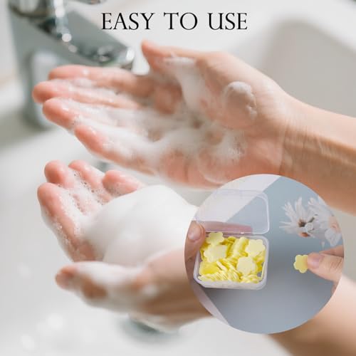 Paper Soap Sheets for Travel, 6 Different Scented Soap Sheets for Traveling Disposable Soluble Petal Camping Personal Care Products Compatible with Outdoor Camping Hiking