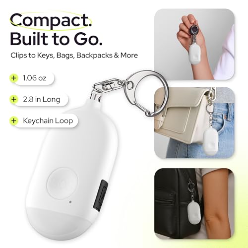 Weten Rechargeable Personal Alarm Keychain - 130dB Siren & LED Light - 2 Pack Personal Safety Alert for Women to Carry - Panic Button Alarm for Security - Rape Whistle for Self Defense (Black&White) - color: F - Black&White