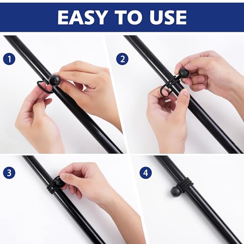 60 Pcs Bungee Cords with Balls, tarp tie Downs, 6 Inch Bungee Balls, Stretchable and Durable Bungee Cords Heavy Duty Outdoor, Tarp Straps for Camping, Tents, Cargo (Black)
