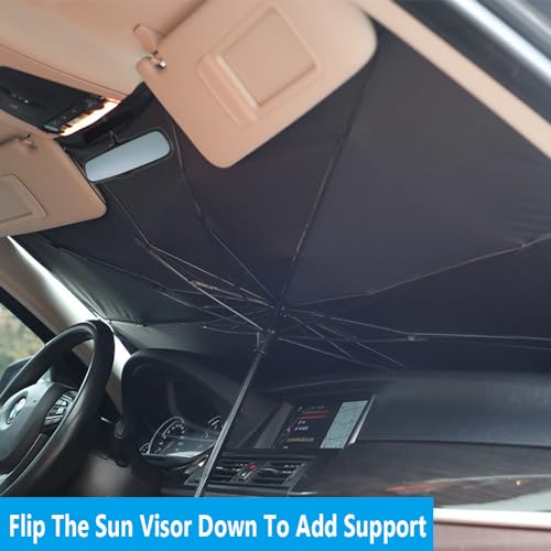 Windshield Sun Shade 2025 Car Accessories 100% Blackout Car Front Windsow Shades Umbrella Automotive Sun Visor Block Heat Insulation Protection (Pink Eyes) - color: Pink
