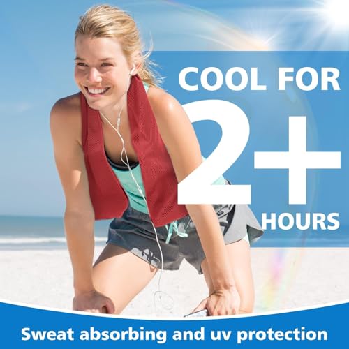 24 Pack Cooling Towels Bulk for Neck and Face 40"x12" Ice Cooling Sweat Rags Microfiber Soft Breathable Soft Chilly Towel for Yoga Golf Sport Running - color: Red
