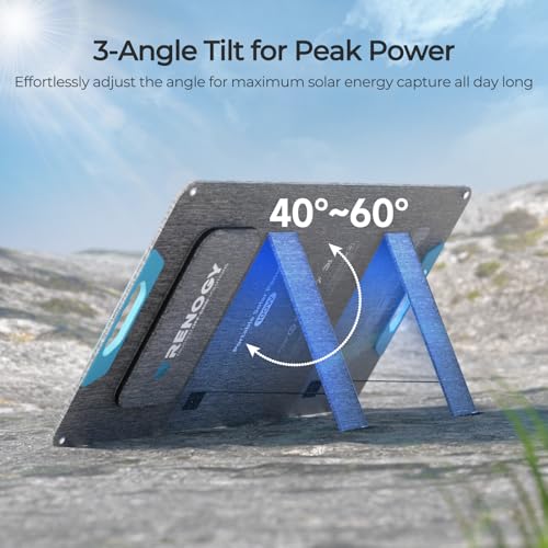 Renogy 100W Portable Solar Panel for Power Stations, 25% High Efficiency - size: 100W