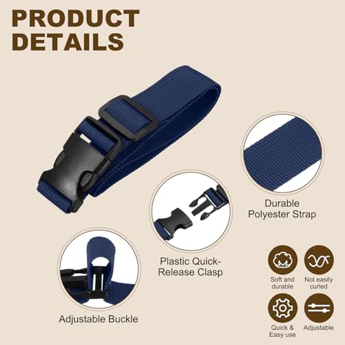 PATIKIL Utility Straps with Quick Release Buckle, (1 Inch x 2 Feet, Dark Blue) (3 Pcs) Adjustable Luggage Polyester Straps Backpack Webbing, Suit for Sleeping Bag/Camping/Hiking - color: Dark Blue, size: 1 Inch x 2 Feet