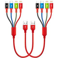 Minlu Short Multi Charging Cable,2Packs Charger Cord, 4 in 1,1FT Braided - size: 1 ft