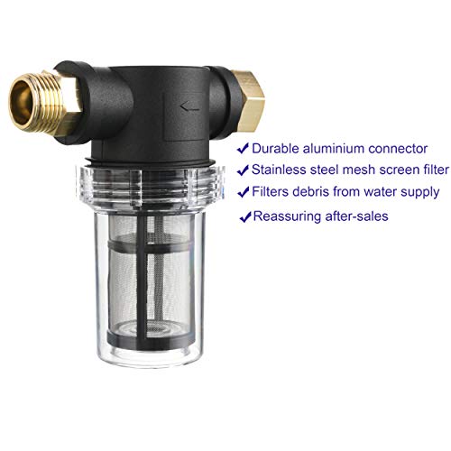 M MINGLE Garden Hose Filter for Pressure Washer Inlet Water | Inline Filter for Sediment, 40 & 100 Mesh Screens, Fits Garden Hoses, Pressure Pumps, Sprinklers & RV Outdoor Water Systems - size: 1 pcs