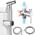 Arofa Hot and Cold Bidet Sprayer for Toilet, Warm Water Bidet Attachment - color: Stainless Steel(Hot&Cold), size: 1 Pack