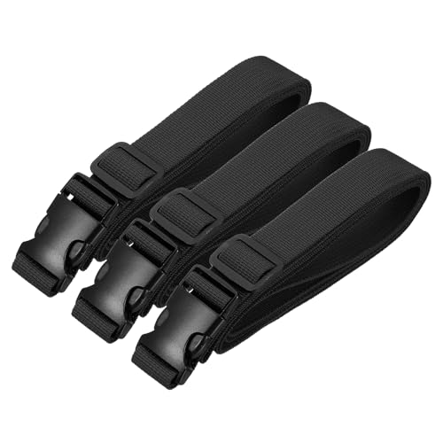 PATIKIL Utility Straps with Quick Release Buckle, (1 Inch x 6 Feet, Black) (3 Pcs) Adjustable Luggage Polyester Straps Backpack Webbing, Suit for Sleeping Bag/Camping/Hiking - color: Black, size: 1 Inch x 6 Feet