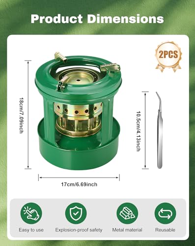Camping Picnic Burner Furnace, Efficient Portable Camping Stove, Backpacking Oil Stoves Cooker Cookware, Handy Outdoor Portable Kerosene Stove (Round-2PC) - size: Round-2PC