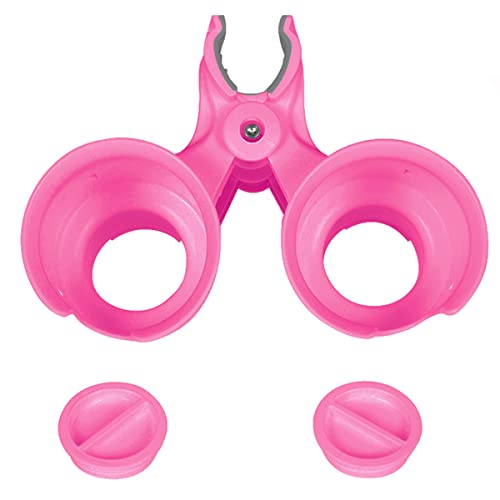 ROBOCUP, (Hot Pink EZ-Spring), Patented Clamp On Boat Cup Holder |Multifunction Dual Drink Caddy for Fishing Poles, Tools, Net |Portable Storage for Boating, Beach, Umbrellas, Golf Carts, Strollers - color: Hot Pink, size: EZ-Spring