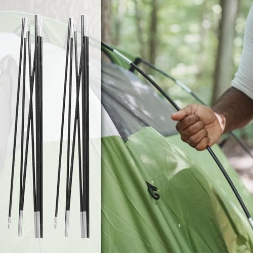 Fiberglass Tent Poles, 3.96m Tent Poles Replacement for 3-4 People Lightweight Camping Support Rod Awning Frame Kit Easy to Install for Hiking Outdoor Camping Backpacking