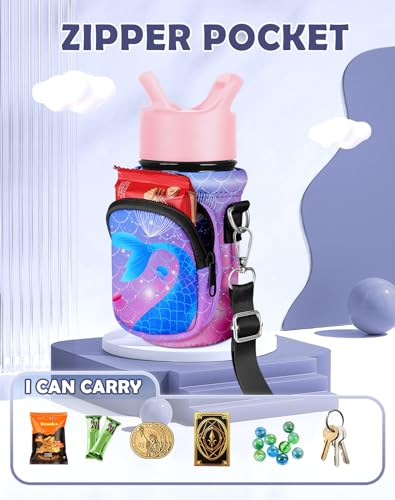 Miss Adola Kids Water Bottle Carrier, 10-18 Oz - color: Purple Fishtail