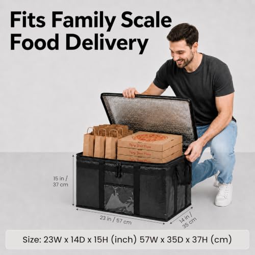 NZ home PRO Large Insulated Food Delivery Bag (3XL, Gray, 1 Pack) - color: Gray, size: 3XL (PRO)