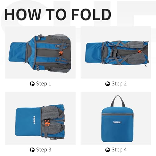 40L Hiking Backpack Lightweight Daypack Waterproof Travel Camping Backpack for Men Women Sport Packable - color: A4-blue