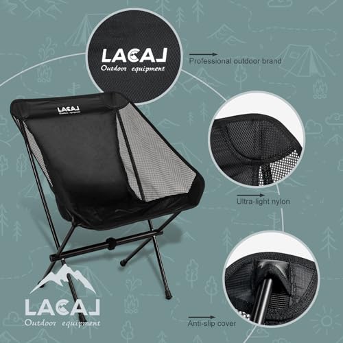 G2 GO2GETHER Ultra-Light Folding Camping Chair, All-Aluminum Frame, Surper Breathable Fabric, Easy to Carry, Compact Storage Size (1, Black) - color: Black