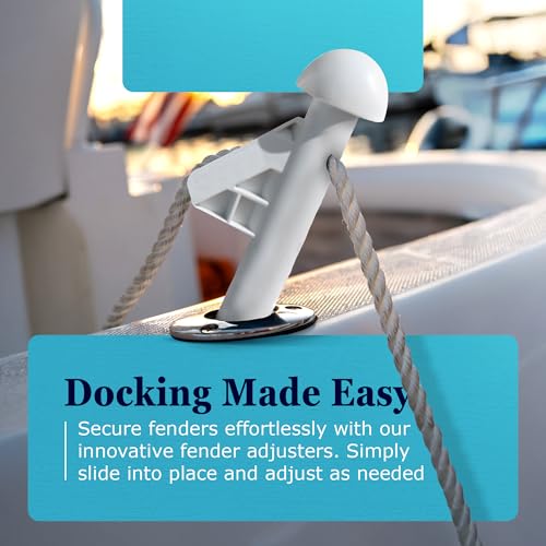 DL Fender Rod Holder For Boat Fenders - Effortless Fender Management With Versatile Boat Docking Tool - Multifunctional Fender Adjuster Holder Also Doubles as Boarding and Exiting Handle - White - color: White, size: Pack of 1