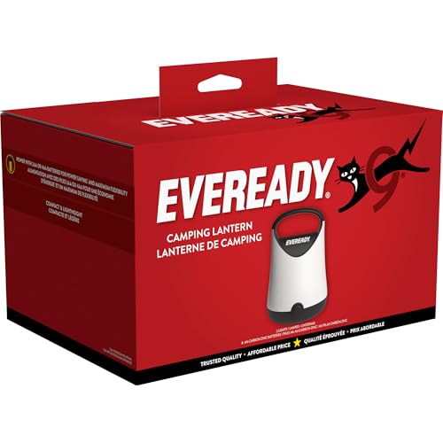 Eveready LED Camping Lantern X-250 (2-Pack), Super Bright Tent Lights, Rugged Water Resistant LED Lanterns, 100 Hour Run-time (Batteries Included), Black - color: Black, size: 2-Pack