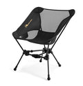 MOON LENCE Portable Camping Chair Backpacking Chair - The 4th Generation Ultralight Folding Chair - Compact, Lightweight Foldable Chairs for Hiking Mountaineering, Beach (Black-1Pack (Glod-Logo)) - color: Black-gold