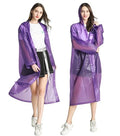 HLKZONE Raincoat, 2 Pack Rain Ponchos for Adults Travel Rain Jacket Packable Rain Coats for Women with Drawstring Hood - color: G-purple