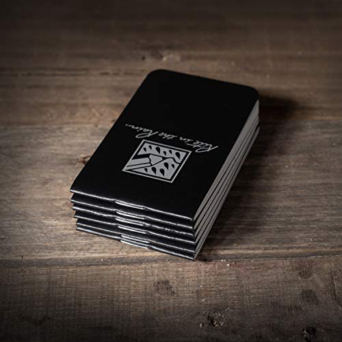 Rite in the Rain Weatherproof On The Go Wallet Notebook, 2" x 3.375", Black Cover, Blank Pages, 6 Pack (No. OTG771L) - color: Black