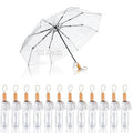 Clear Wedding Umbrella Bulk Transparent Portable Folding Travel Umbrella | Reinforced design with 8 ribs,lightweight design,ample space,practicality and decorative appeal,outdoor group activities