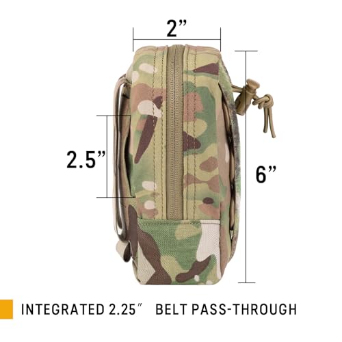 PETAC GEAR Tactical Vertical GP Pouch,Small MOLLE/Belt Medical Utility Organizer Pouches. - color: MC 01