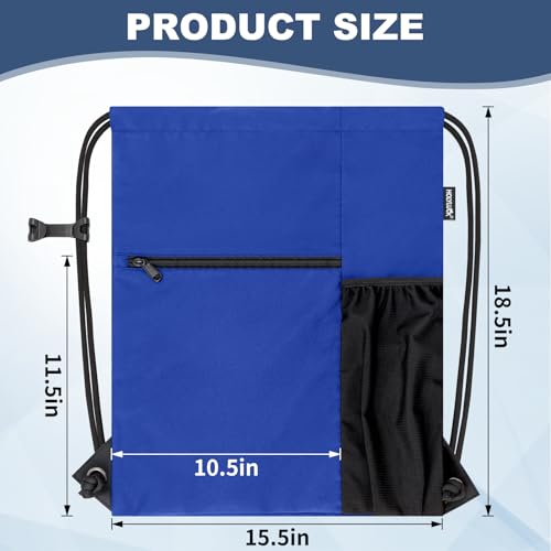 HOLYLUCK Men & Women Outdoor Sport Gym Sack Waterproof Drawstring Backpack Bag (Standard with drawstring, Blue) - color: Blue, style: Standard With Drawstring