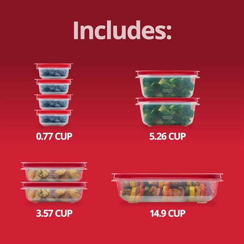 Rubbermaid EasyStore Large Containers, 18-Piece Set, Food Storage Containers with Lids - size: 18-Piece