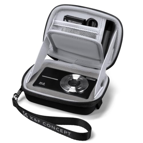 K&F CONCEPT Carrying Case for Digital Camera | Small Hard Shell Protective Case, Compatible with CAMKORY, for Kodak Pixpro FZ55/FZ45,for Canon PowerShot (Case Only), BE01 - color: Black