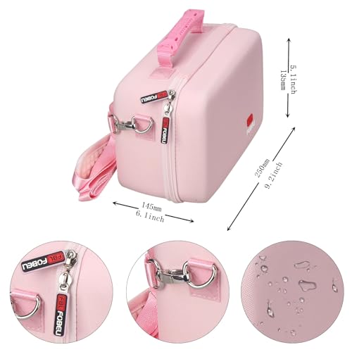 FBLFOBELI EVA Camera Case for Canon EOS Rebel T7/T8i/T5/R50/R100 | Hard EVA Shell, Shockproof & Water-Resistant, Custom Molded Interior, Detachable Shoulder Strap, Travel Storage Bag, Pink - color: Pink