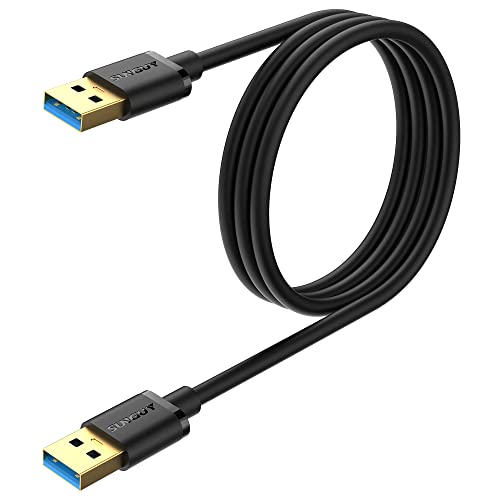 SUNGUY USB to USB Cable 3FT, USB 3.0 Type A Male to Type A Male Cable Data Transfer up to 5Gbps Compatible with Printers, Modems, Hard Drives, Monitor, Camera, Wacom, DVD, Hub - size: 3FT