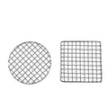 2Peices Backpacker Bushcraft Grill Grate Stainless Steel BBQ Cooking Grill Mesh Campfire Grill Square Round for Camping, Backpacking, Hunting Fishing