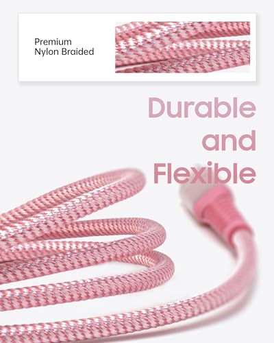USB to Lightning Cable [Apple MFi Certified] iPhone Charger Long 10FT 3Pack | Fast Heavy Duty Nylon Braided iPhone Charging Cord for iPhone 14 13 12 11 SE X XS XR 8 7 6 6s 5, iPad Pro, Air, mini - Pink - color: Pink, size: 10FT, style: USB A to Lightning