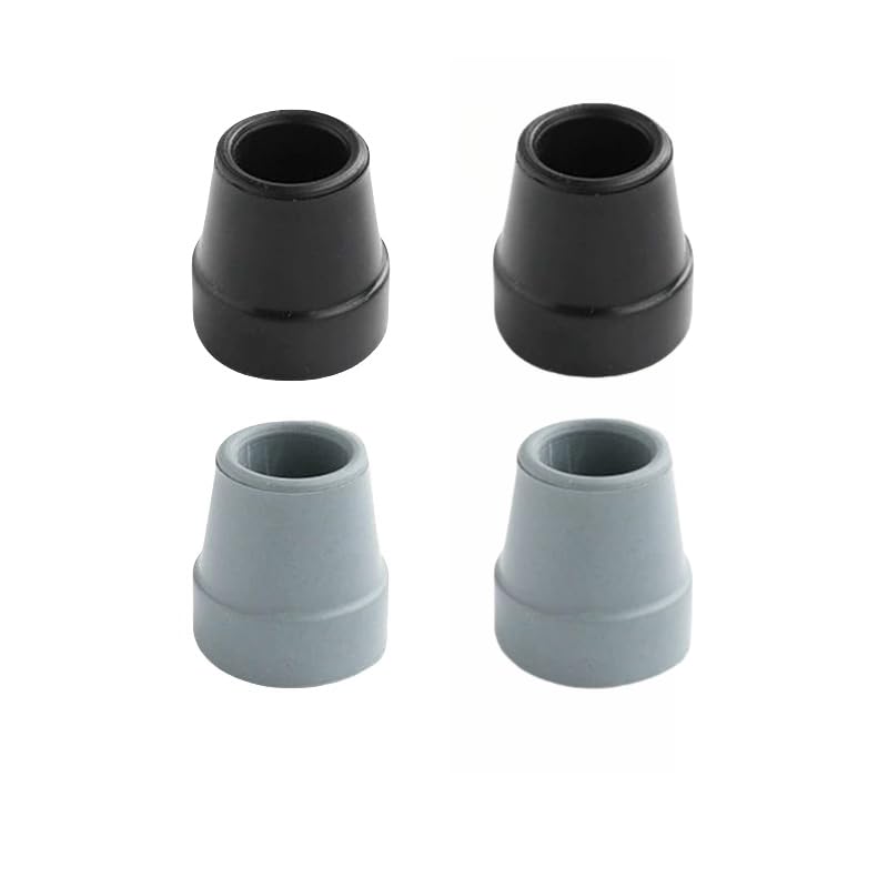4 Pack Quad Cane Tips 5/8 Inch Heavy Duty Walking Cane Rubber Tips Replacement Sturdy Metal Washer Reinforced Rubber Feet for Quad Cane, Walking Stick and Furniture with 5/8'' Bottom Leg Foot, Black - color: Black Quad Cane Tips 5/8 Inch