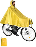 ANYOO Waterproof Rain Poncho Bike Bicycle Rain Capes Lightweight for Adults - color: Yellow