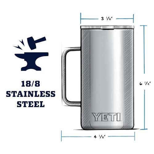 YETI Rambler 24 oz Mug, Vacuum Insulated, Stainless Steel with MagSlider Lid - color: Big Wave Blue