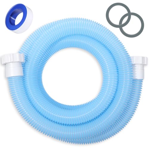 15ft 1 1/2" Pool Hose for Above Ground Pools 15ft Long Pool Pump Replacement Filter Hoses 1.5" EVA Swimming Pools Filter Hose for Filters Pumps, Saltwater Systems and Sand Filters (Transparent Blue) - color: Conderyang