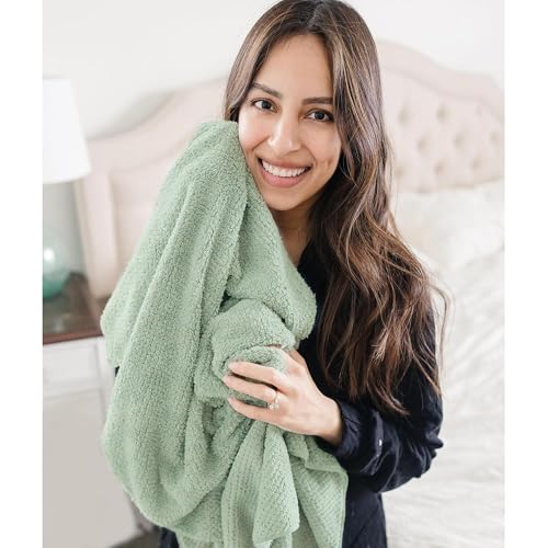 ROLSHOL 2-Pack Large Microfiber Hair Towel Wraps for Women, 27 × 39 in - color: Green, White