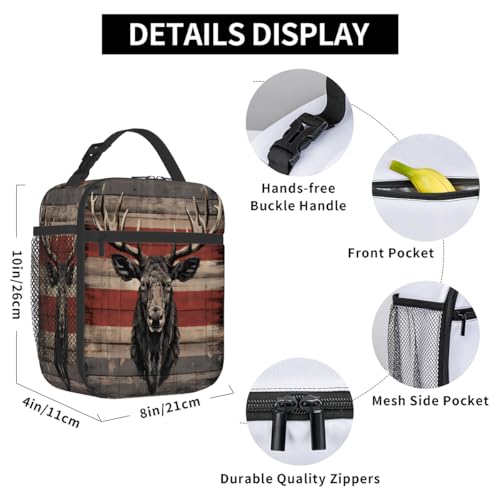 Pardick Graceful Deer Tote Lunch Box Insulated Lunch Bag Tote Cooler Freezable Meal Prep Bag Waterproof Leakproof Cooler Lunch Container For Picnic Office - color: Deer
