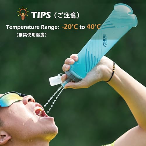 TRIWONDER Soft Flask Collapsible Water Bottles Running Bottle BPA-Free Foldable Handheld Runner Water Flask for Hydration Pack Marathon Hiking Cycling Climbing Travel - color: 500ml/16.9oz - M
